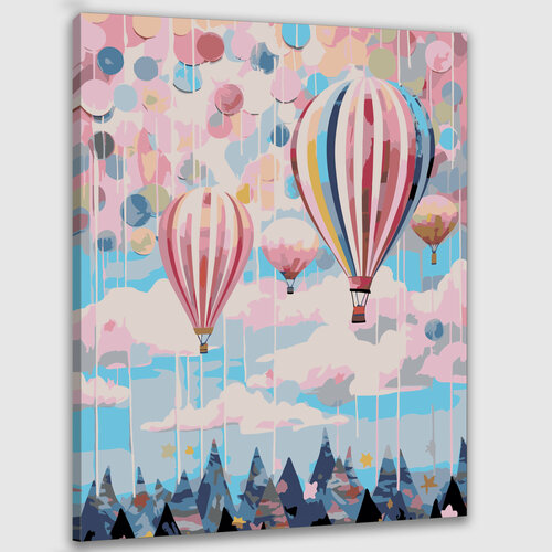Картина по номерам 50х40 Воздушные шары