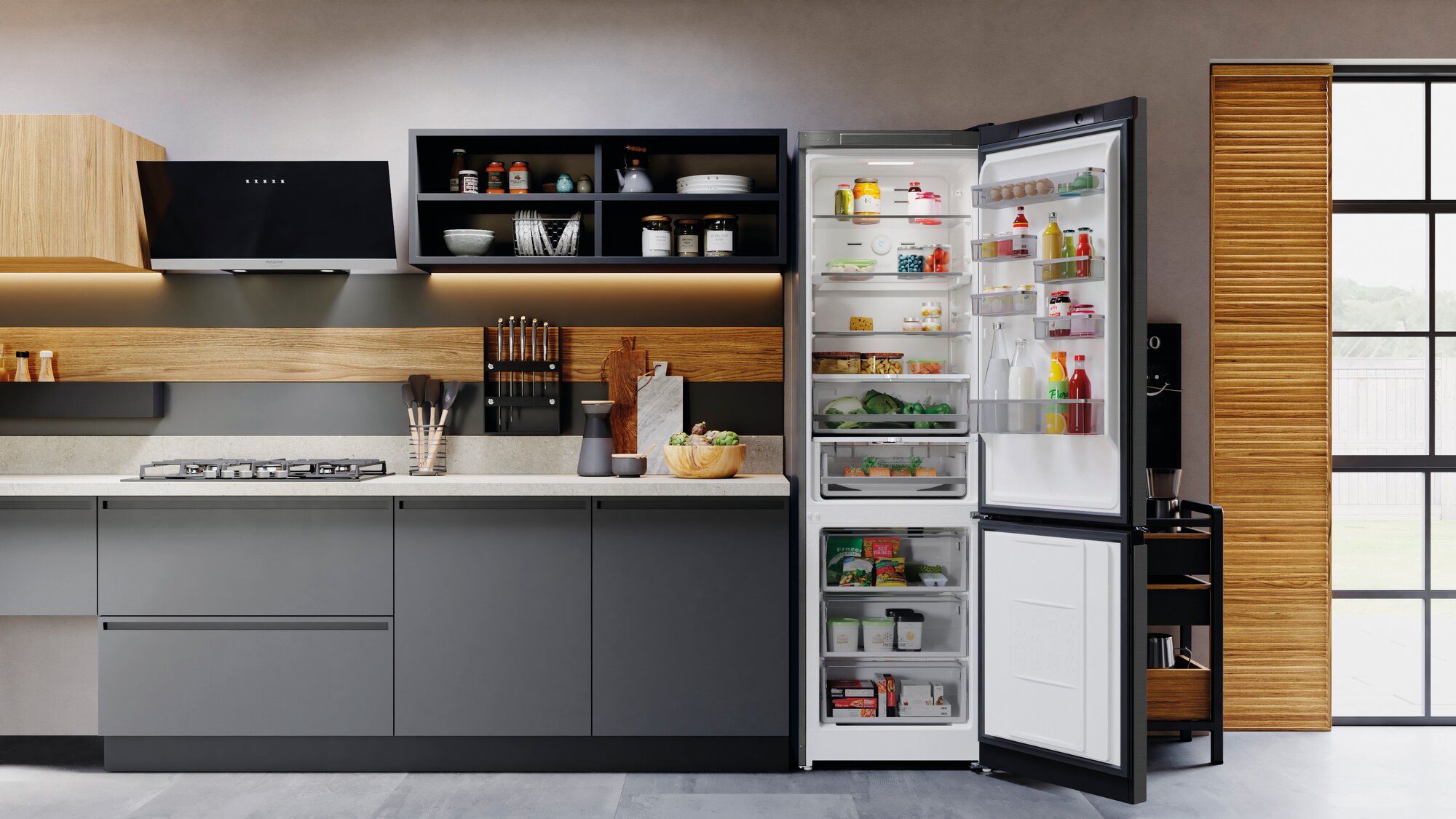 Двухкамерный холодильник Hotpoint HT 8201I DX O3, No Frost, темно-серый - фотография № 5