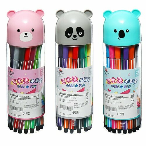 Фломастеры 24 цвета в тубусе вентилируемый колпачок микс 792₽