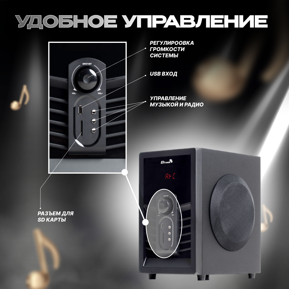 Акустическая система 2.1 ELTRONIC 20-96 (черная)