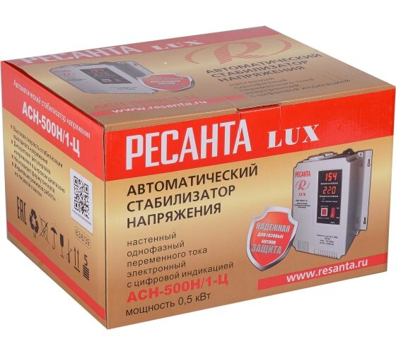 Стабилизатор напряжения Ресанта АСН-500Н/1-Ц серый (63/6/39) - фото №6