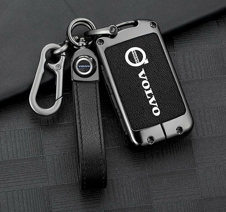 Чехол для автомобильного ключа Volvo XC60 XC90 S90 V90 2016-2023 металлический с брелком