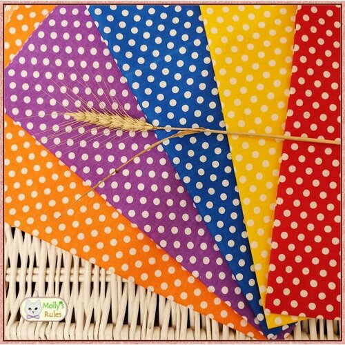 Набор для шитья, рукоделия, пэчворка. 5 отрезов по 50х75 см. Бязь. 100% хлопок.