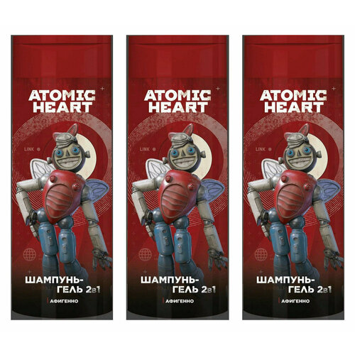 Шампунь-гель тонизирующий Atomic Heart 2 в 1 для мужчин, 400 мл, 3 шт.