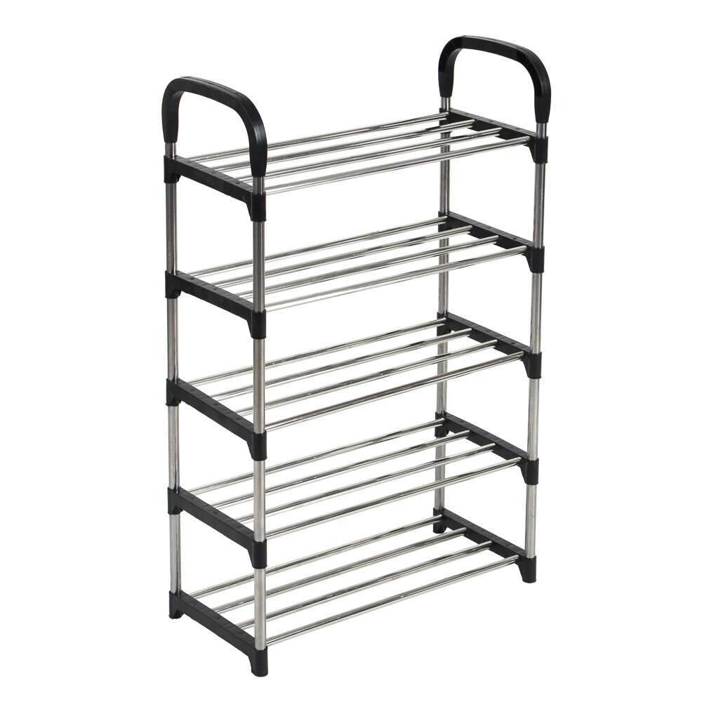 фото VETTA Этажерка для обуви, 5 полок, 50х23х80см, металл, пластик, черный цвет