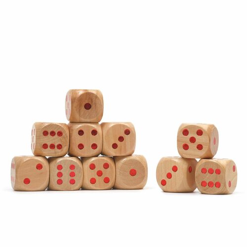 Кости игральные 3 х 3 см фасовка 50 шт деревянные 50шт 1988₽