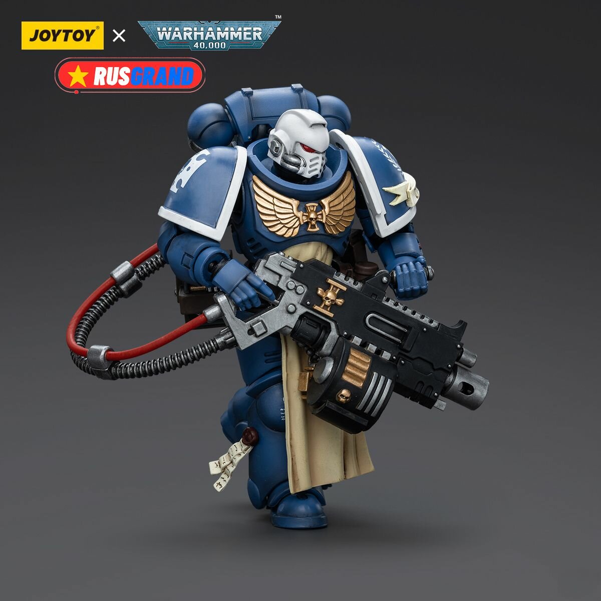 Подвижная фигурка JOYTOY Warhammer 40000 Ultramarines Sternguard Veteran with Heavy Bolter
