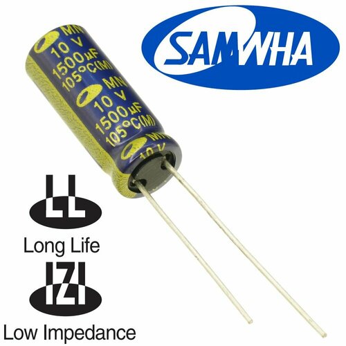 1500мкФ 10В MN 8х20 105 С конденсатор электролитический 4шт 288₽
