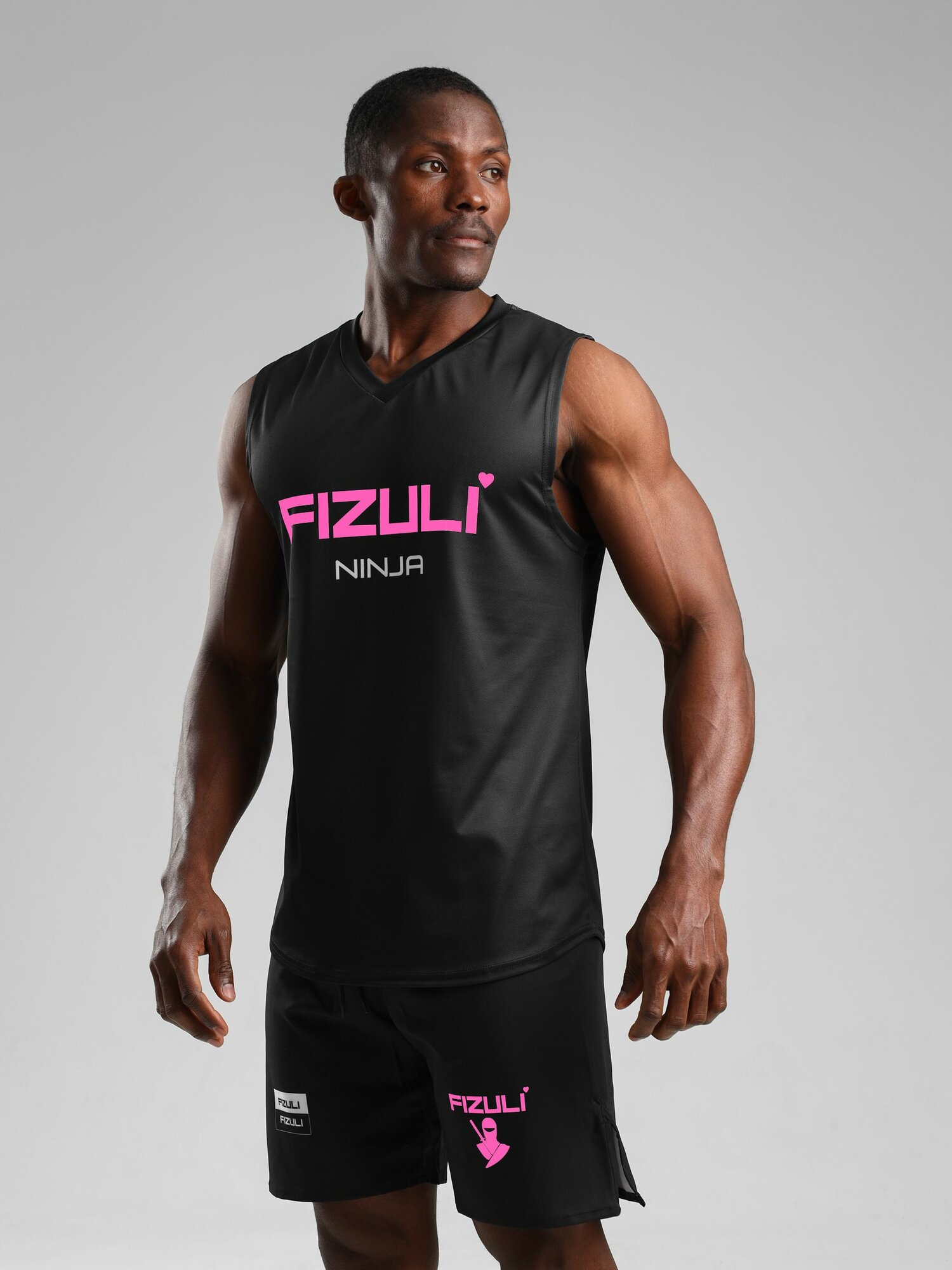 Майка спортивная FIZULI V-NECK, 1 шт., размер L, черный — фото 1