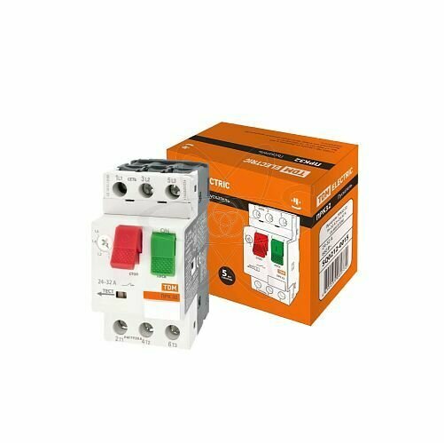 Пускатель TDM ELECTRIC ПРК32, ручной, номинальный ток 32 А, IP20, белый