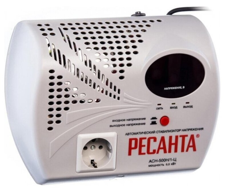 Стабилизатор напряжения однофазный РЕСАНТА LUX АСН-500Н/1-Ц бежевый 500 Вт