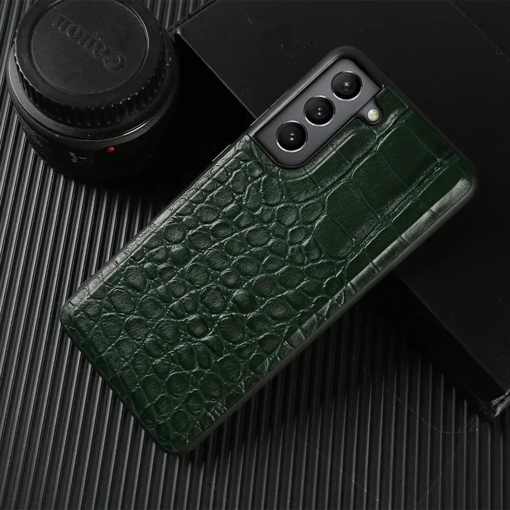 Чехол из натуральной кожи для Samsung Galaxy S22 Ultra S23 S21 S20 FE S10 Plus Note 20 10 A53 A51 A52 5G A72 A71 Корпус телефона, 3607green, For Galaxy S21