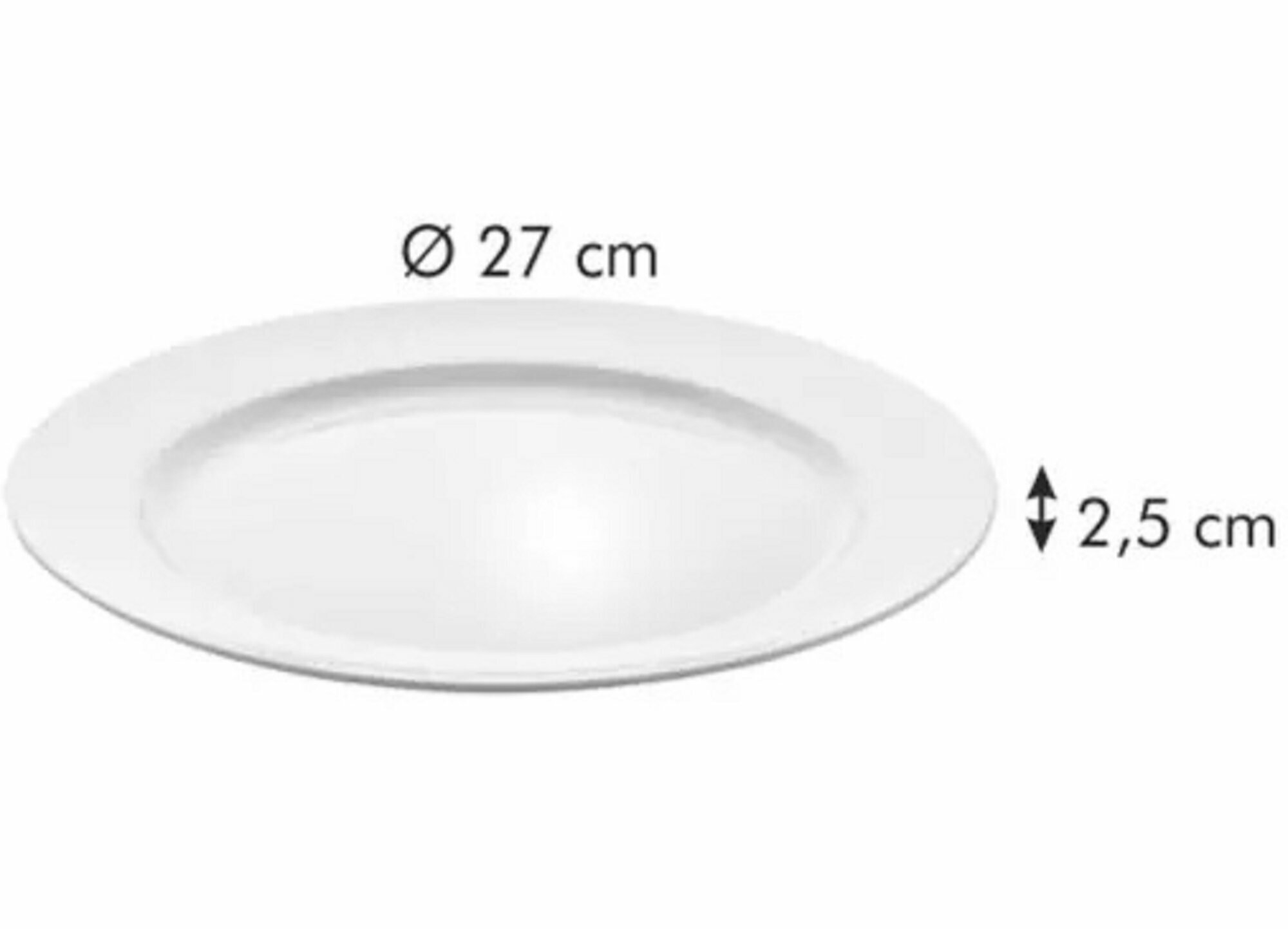 Тарелка мелкая Tescoma OPUS STRIPES, диаметр 27 см, фарфоровая — фото 1