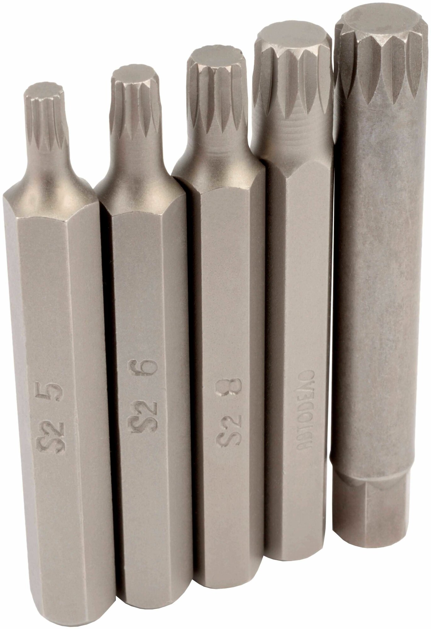 Набор бит звездочек 5 шт. SPLINE 12-ти гр.(75 мм) Автодело