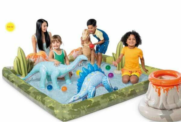 Игровой центр 201x201x36см "Приключения Юрского периода" с разбрыз. и игрушками, 410x81кг, от 2