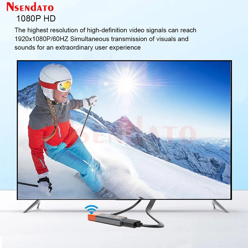 Беспроводной HDMI передатчик и приемник Nsendato 1080P, Full Set-TX RX, EU Plug — фото 1