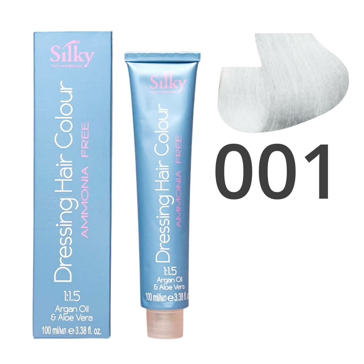 Краска для волос безаммиачная Silky Dressing Haircolor 001 Тонер пепельный, 100 мл