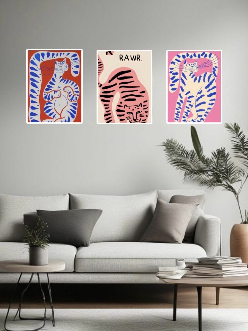 Яркие котики. А4 30x21см. 3шт