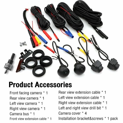 Новая автомобильная камера панорамный объемный обзор 1080P правая левая передняя задняя камера система Android авторадио ночное видение as show 2635₽