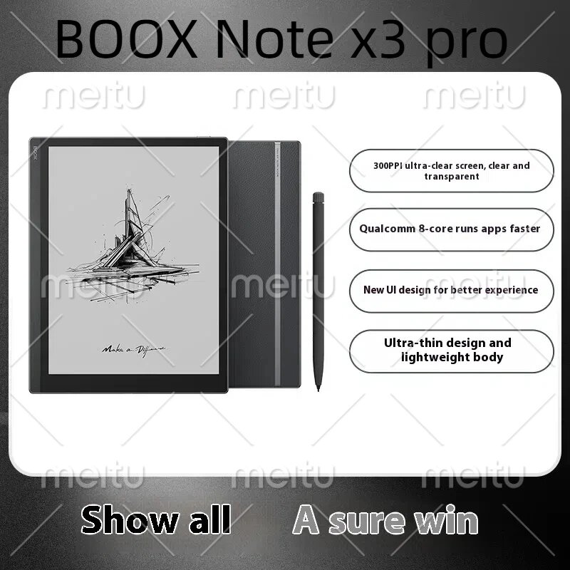 BOOX NoteX3 Pro Высокопроизводительный читаемый блокнот NoteX3 Рукописная книга для электронной бумаги AI Чернильный экран для чтения электронных книг Планшет Офис Не, E-book Reader + Случае Наборы