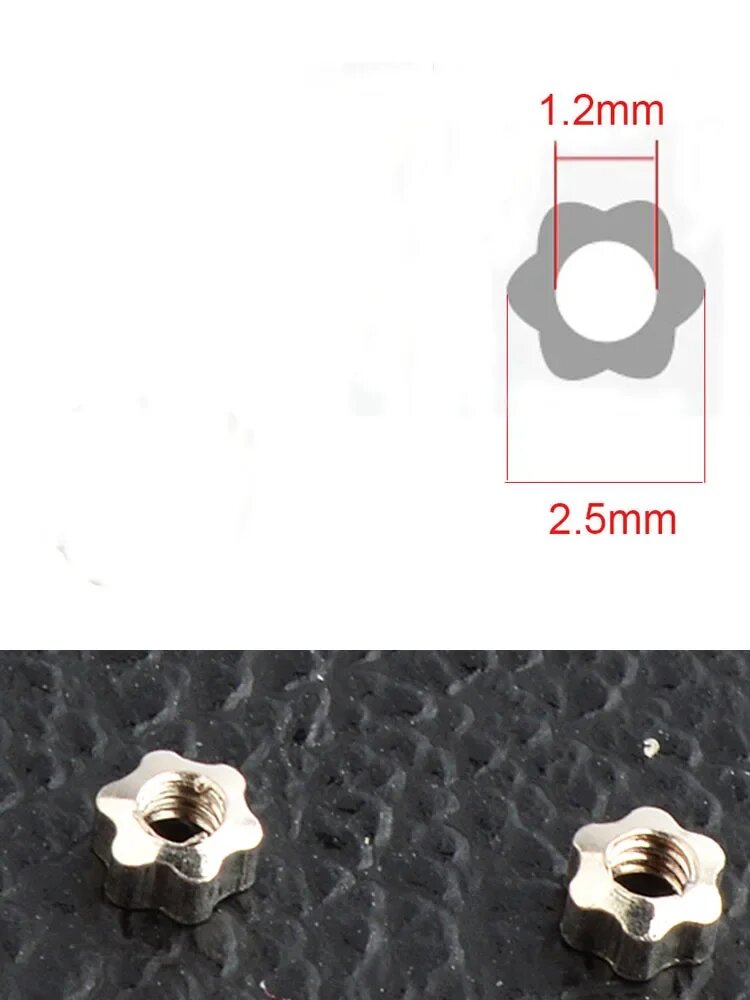 200 шт гайки для очков 12 мм 14 мм 1.2x2.5mm