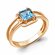 Кольцо Diamant online, серебро, 925 проба, золочение, топаз