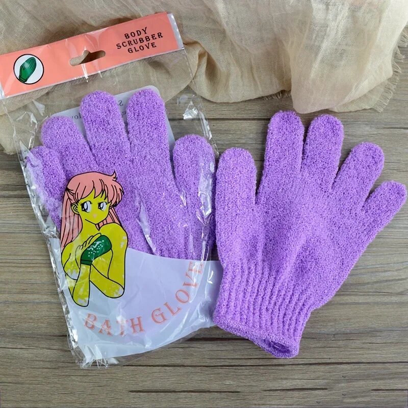 Отшелушивающие перчатки для ванны, 1pcs-Purple