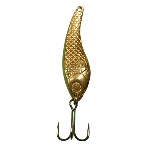 Блесна 'Golden River' - Кукри Абу Спин (Ятаган Эллипс) чешуя, 12 грамм, 54 мм, золотой
