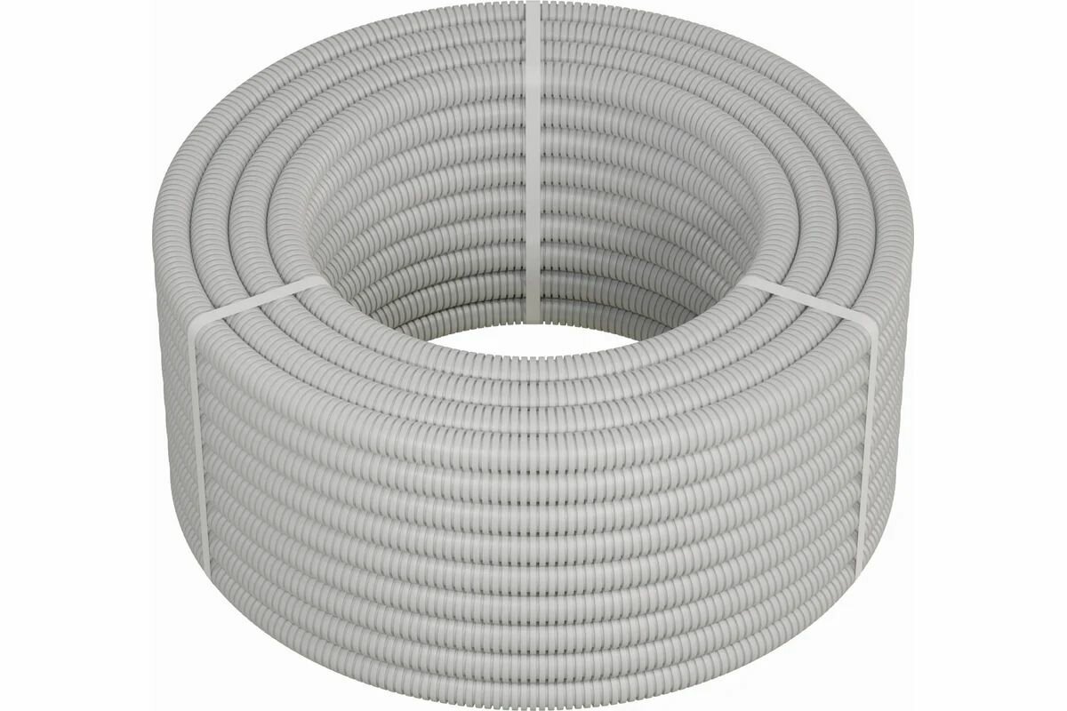 Гофрированная труба Экопласт HFFR легкая с зондом т/г диаметр 20мм серый 100м 20120HFR