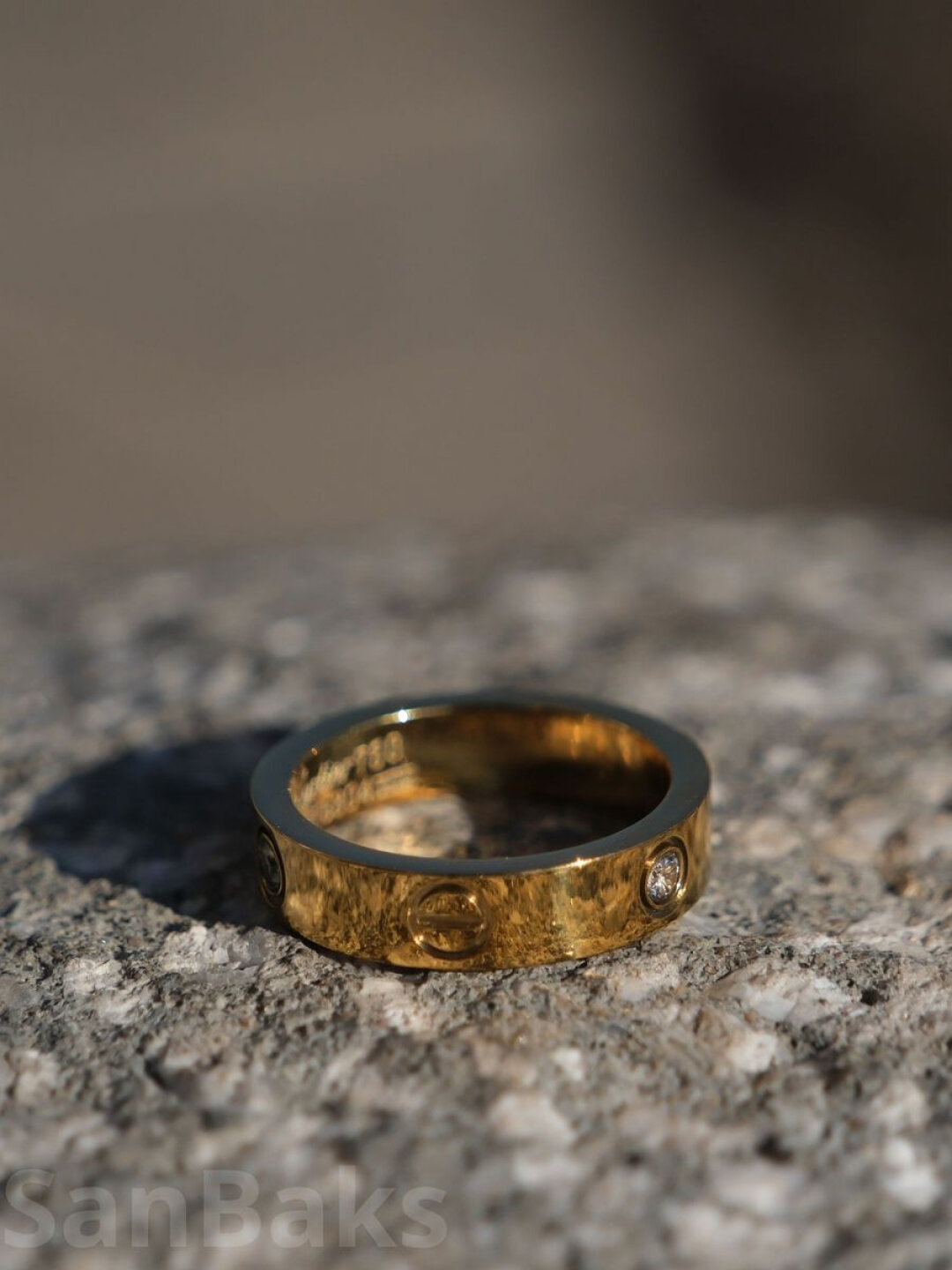 Жесткий браслет, циркон, 2 шт., размер XS, бежевый/золотой — фото 1