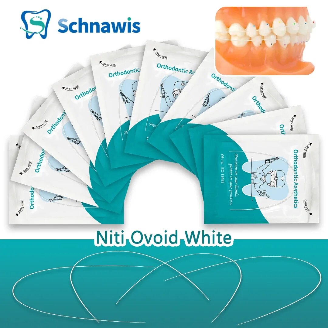 1 шт./пакет стоматологическая ортодонтическая арка с покрытием белого цвета дуга из нержавеющей стали Ovoid натуральная круглая/прямоугольная верхняя/нижняя часть Natural 17-25 Lower