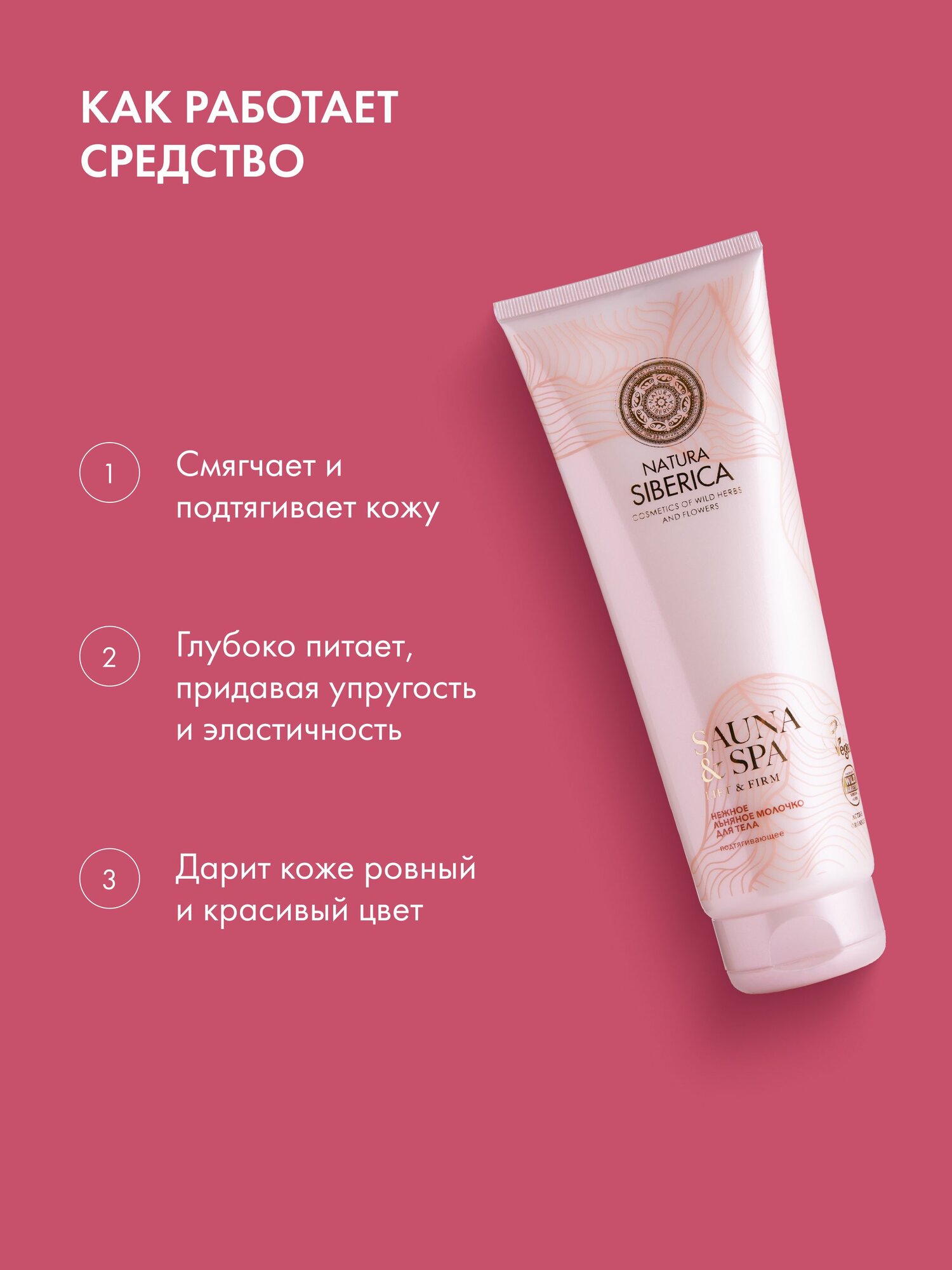 Картинки Молочко для тела Natura Siberica Sauna & SPA увлажняющее подтягивающее с льняным маслом 200 мл