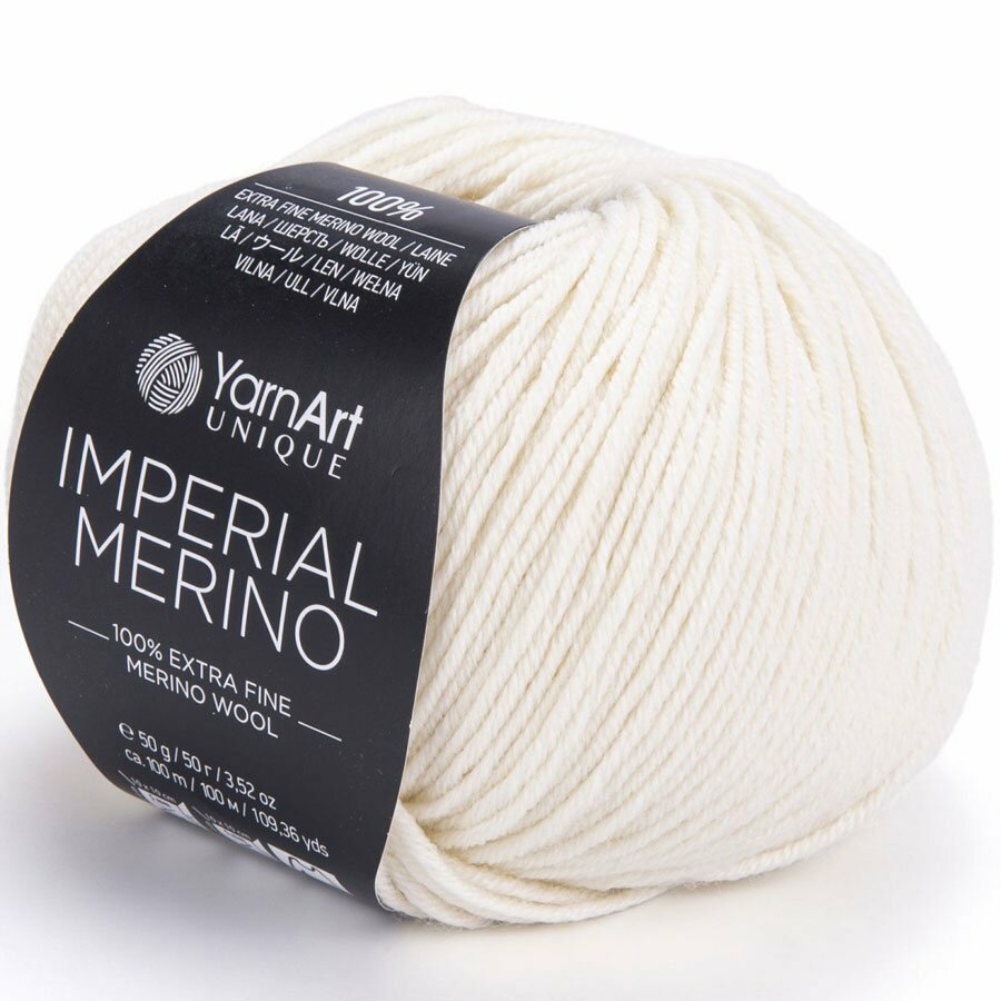 Пряжа Yarnart IMPERIAL MERINO 3303 слоновая кость (10 мотков)