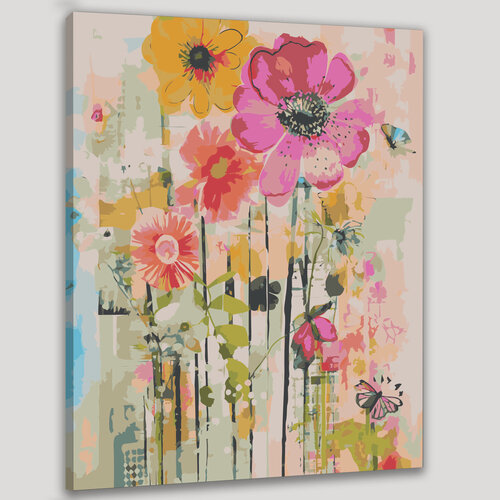 Изображение товара Картина по номерам 40x50 см, карточки страсти, акварельные рисунки, вырезки из журналов, цитаты, визуальная мозаика