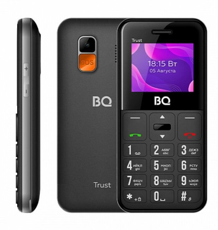 Комплект Мобильный телефон BQ 1866 Trust Black, 2 SIM-карты(mini-SIM и micro-SIM) + ПОДКЛЮЧЕНИЕ sim-карты МТС на 3 месяца