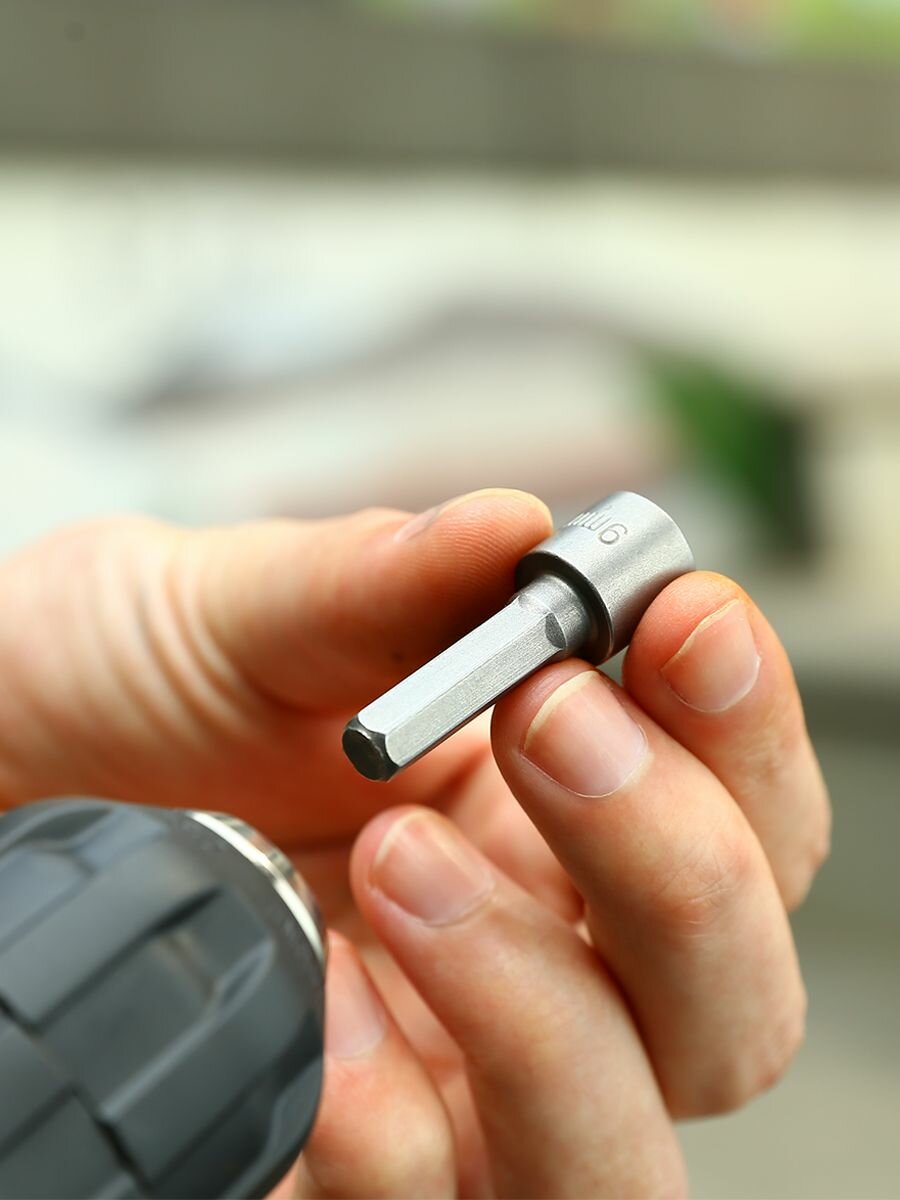 Набор оснастки DEKO BS09, для строительных инструментов, торцевые головки, 5-13мм, 9 штук — фото 1