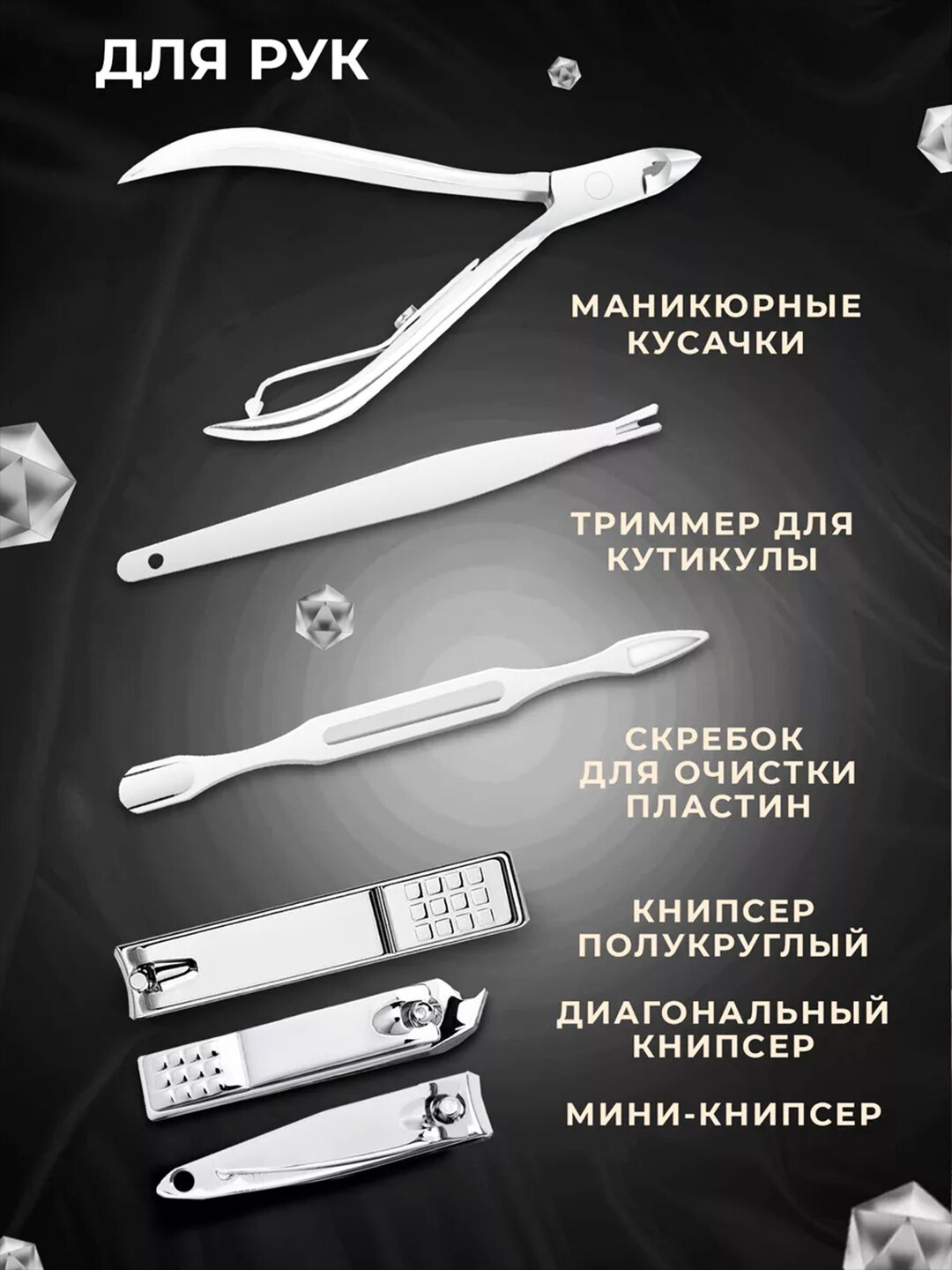 Набор для маникюра и педикюра, 19 предметов, профессиональный — фото 1