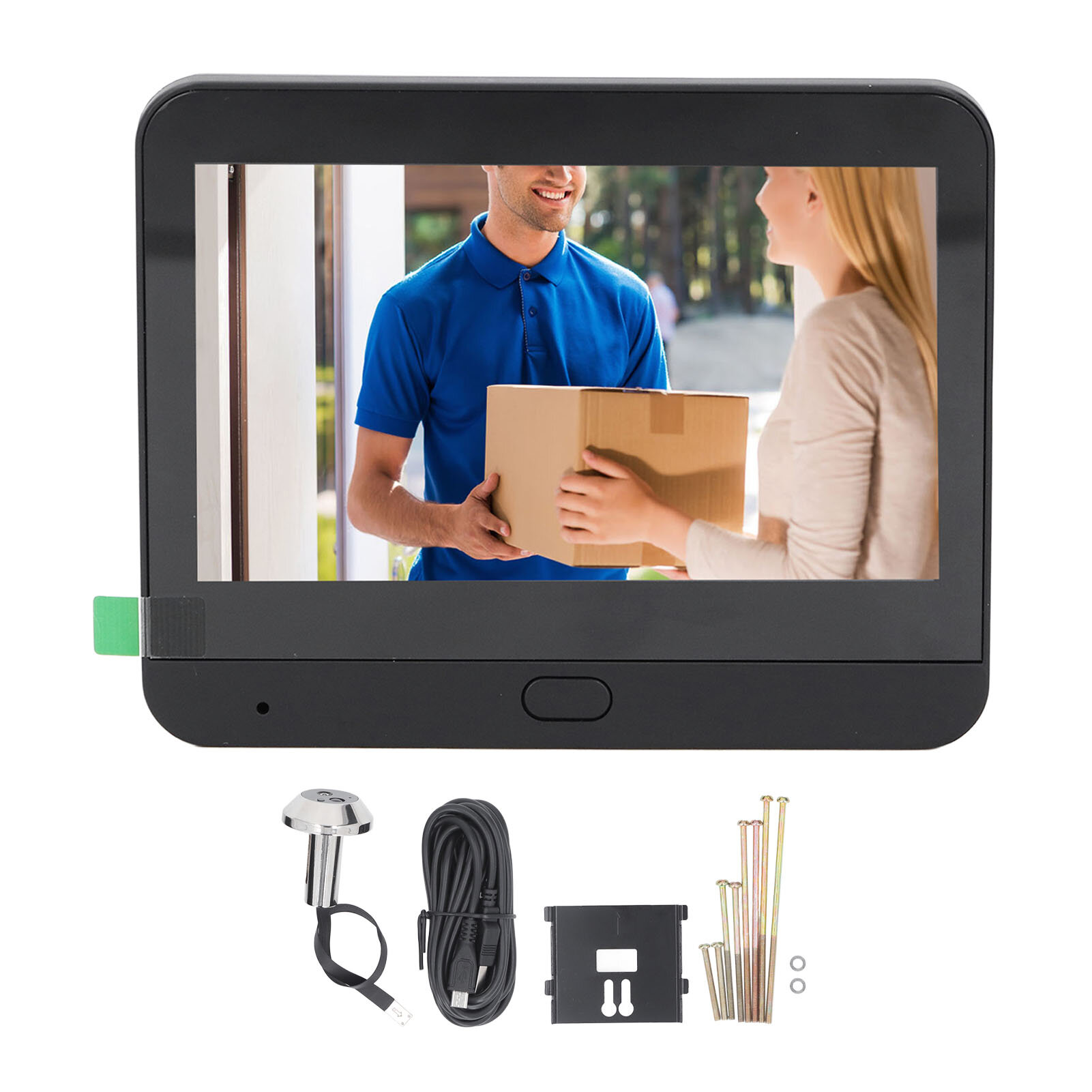 Smart Visual Doorbell 1080P 120 Degree 4.3 Inch Color Screen Digital Video Camera Wireless Door Viewer PIR Detection