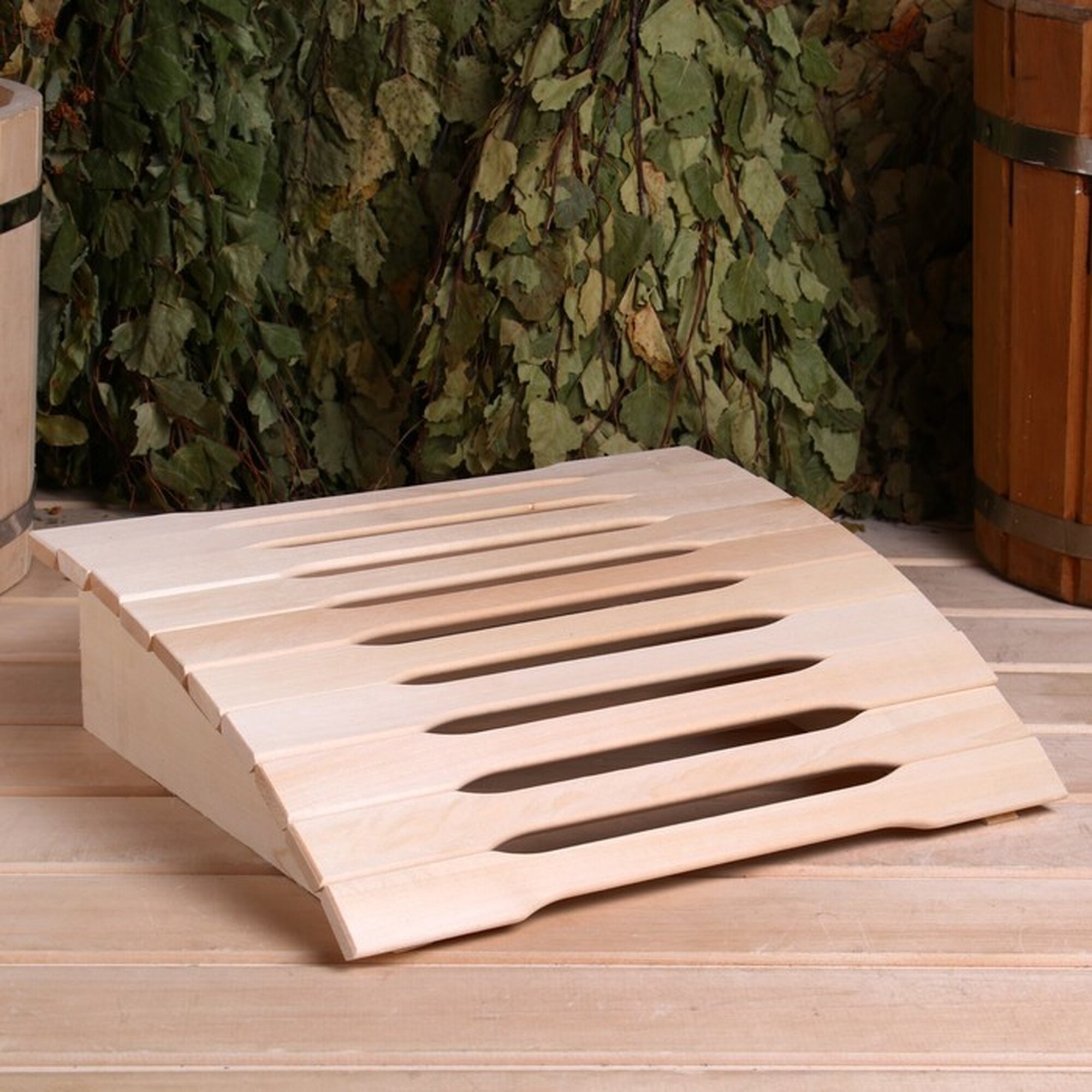 Подголовник из липы пружинный анатомический (фигурная рейка) 35х31х95 см