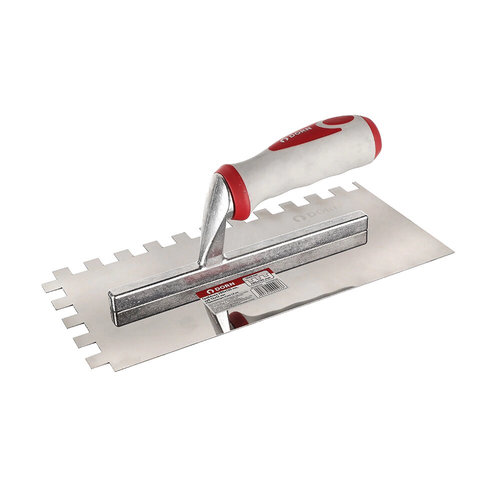 Гребенка DORN с прорезиненной ручкой нержавеющая сталь 280x130 мм зуб 12x12 мм