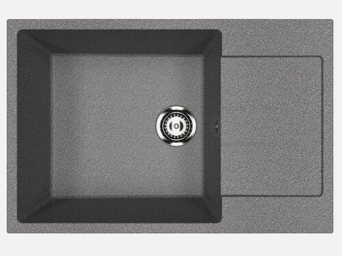 Изображение товара Мойка кухонная Ulgran U-602 -309 прямоугольная, 50x76, с крылом, серая, матовая, российская