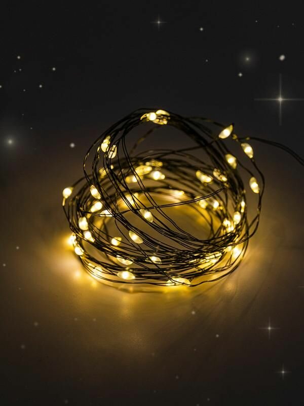 Гирлянда «Роса» DC-G06-120Y 120 microLED 12.1м. 8реж. 3хAA желт. ФАZА 5059634