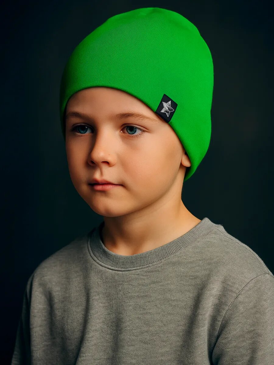 Шапка-бини Daniele Patrici Осень-зима 2025 для мальчиков размер 3-8/50-54 зеленый