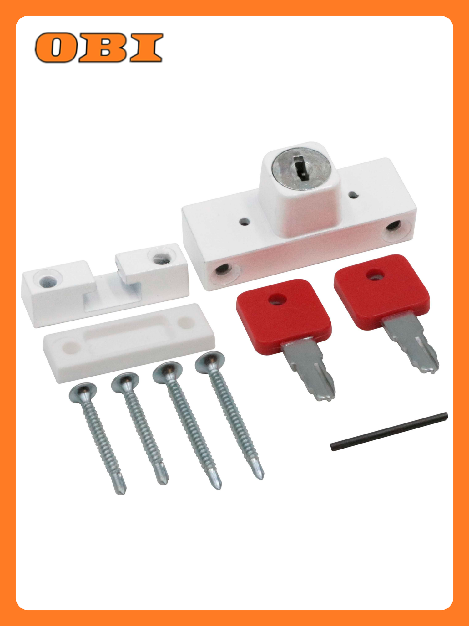 Замок блокиратор с цилиндром и 2 ключами Левша белый У1-5909. Б