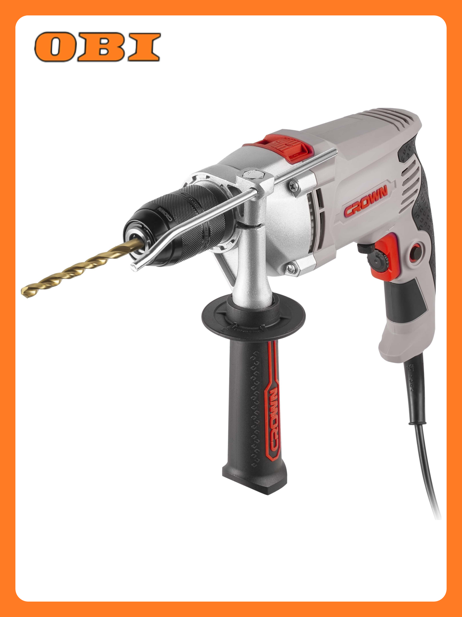 Дрель ударная CROWN CT10130C 810 Вт быстрозажимной патрон дополнительная рукоятка