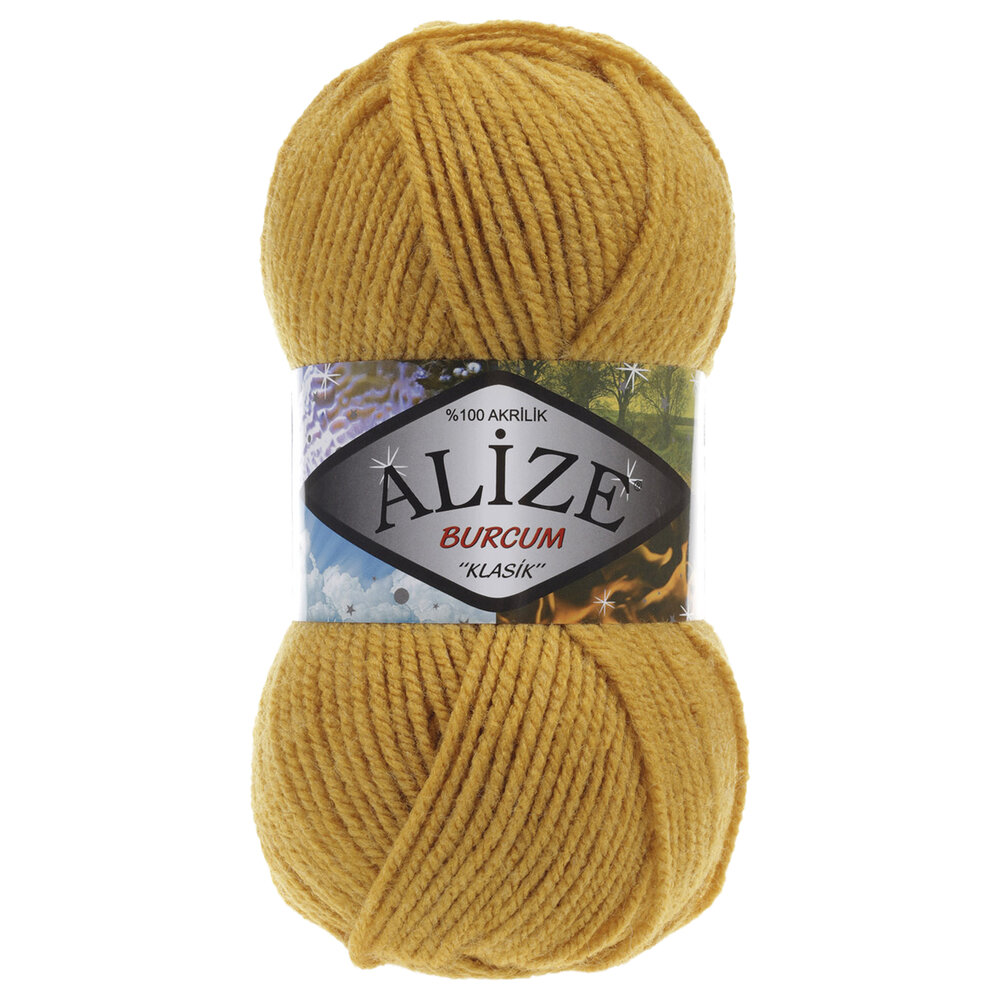 Пряжа для вязания Alize Burcum klasik 02 шафран 100 гр/210 м 100% акрил