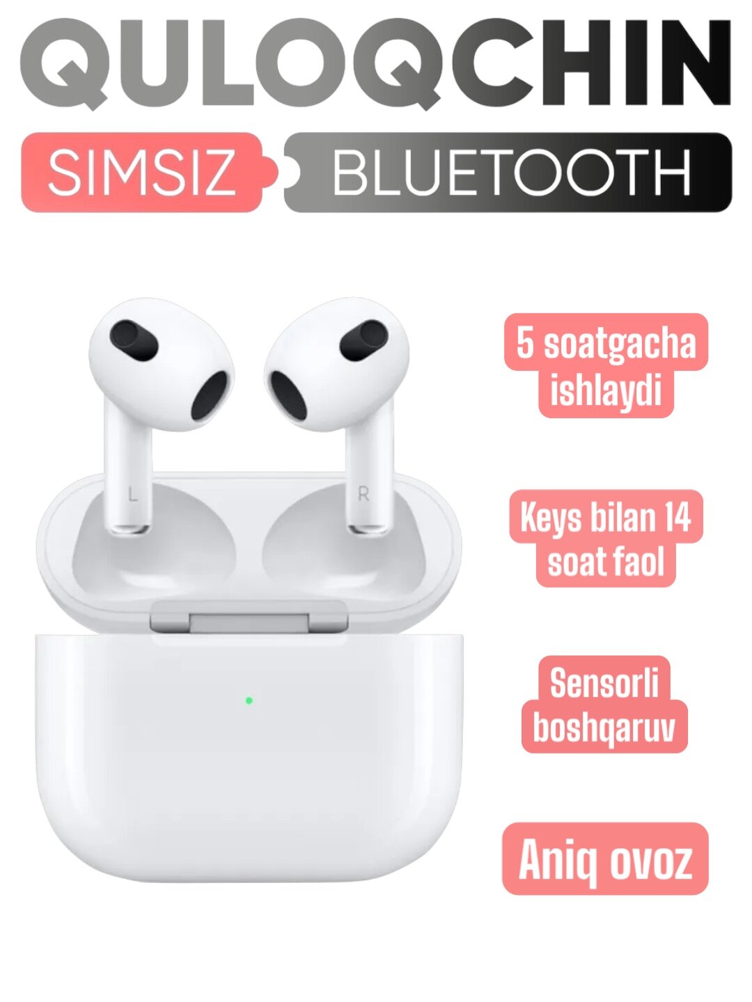 Беспроводные наушники Pro 2, Pods 3 сенсорный управление Bluetooth 5.0