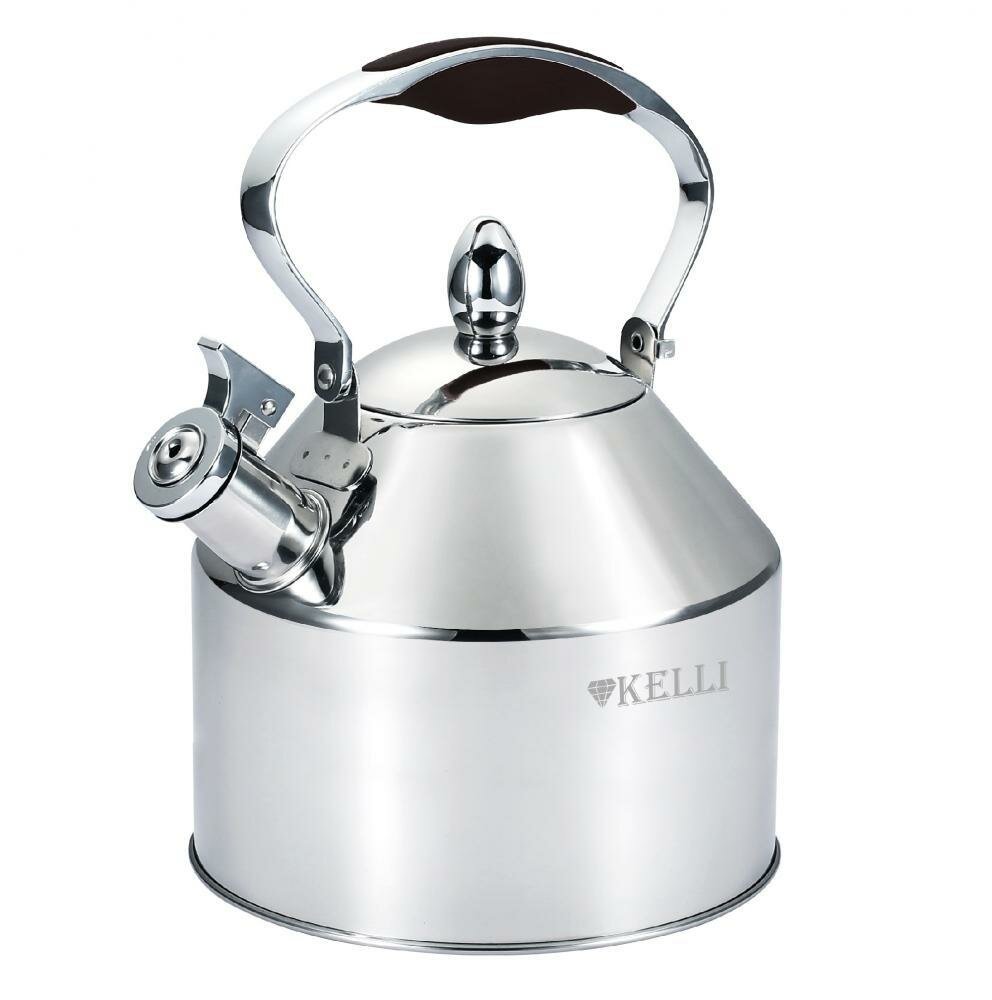 Чайник KELLI Ellis KL-4345, нержавеющая сталь, 3,5 л, черный, зеркальный