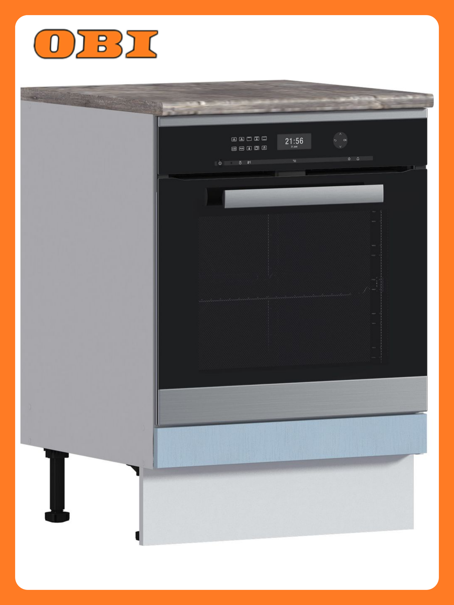 Шкаф под духовку  столплит   ЛДСП  МДФ  голубой  60х85 6х60 см