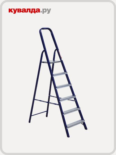 Изображение товара Стремянка стальная алюмет M 8406 6 ступеней профиль 40х20